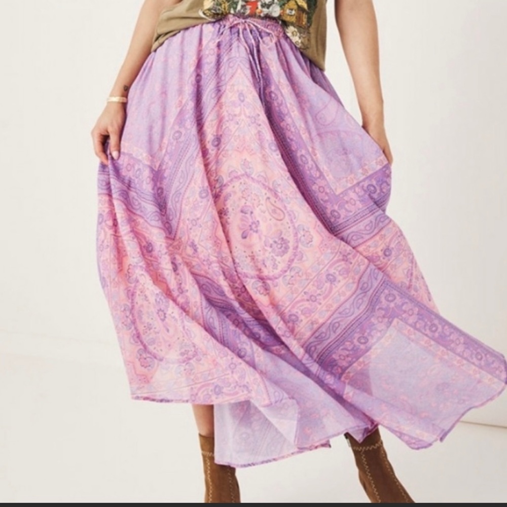 SPELL Farrah Half Moon Maxi Skirt NWT